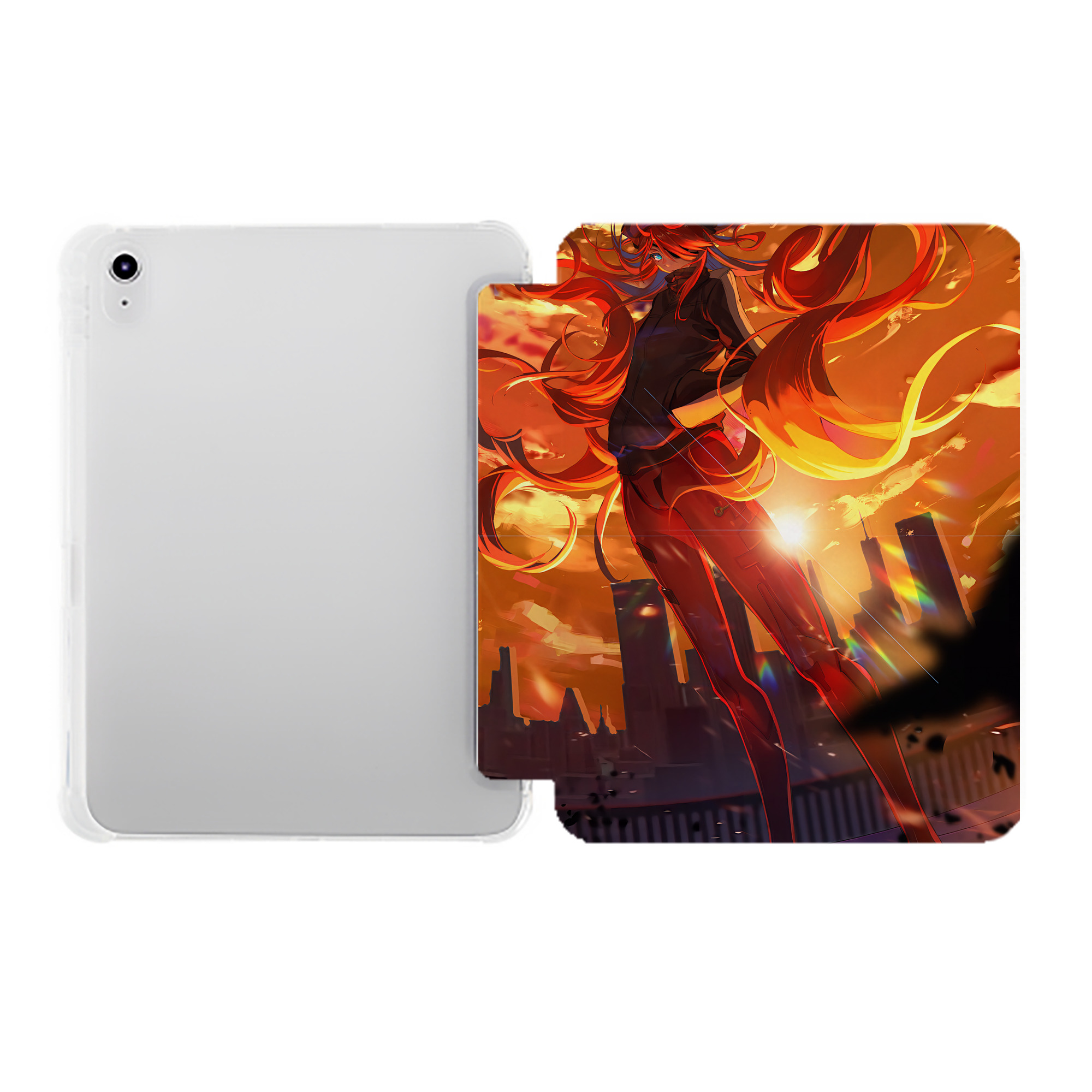 （画像用） EVA 新世紀エヴァンゲリオン IPad ケース ペン収納付き 三つ折りスタンド PUレザー×シリコン 対応機種9.5/10.5/10.9インチ
